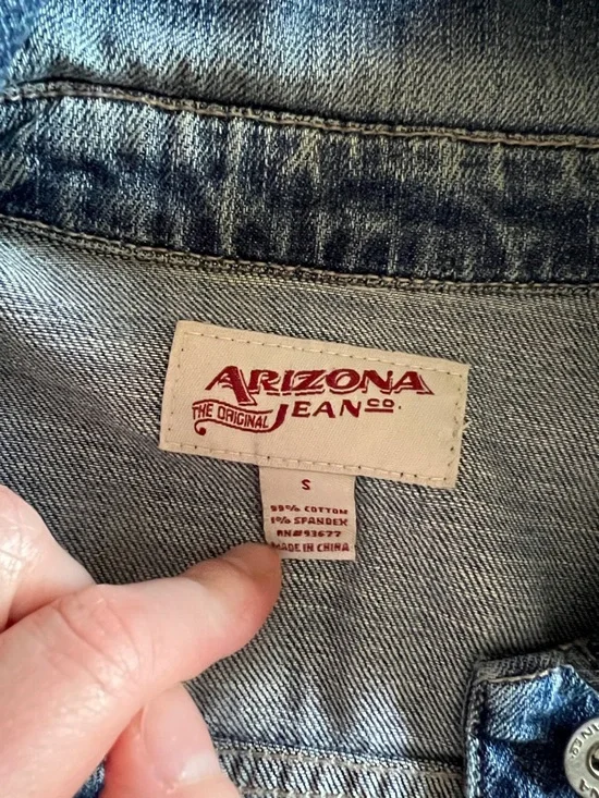 Arizona Jean Company Medium Blue Washed Denim Jacket - Picture 2 of 8